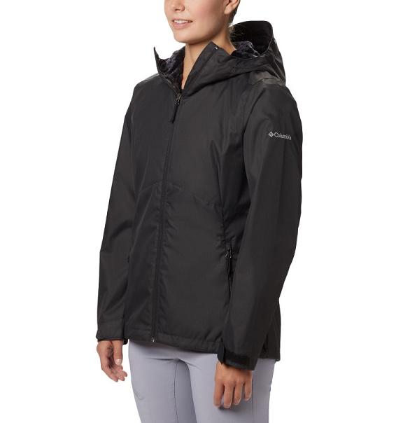 Columbia Rainie Falls Rain Jacket Black For Women's NZ52130 New Zealand